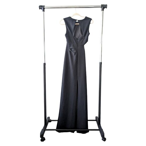 BCBGMAXAZRIA Kimora Crepe Cut Out Black Gown Size 2 - Picture 3 of 10